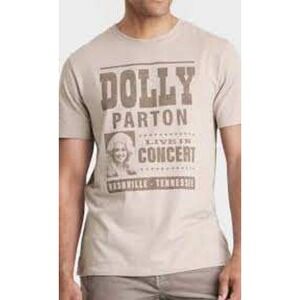 Dolly Parton Graphic Tee Womens XXL Tan Live In Concert Nashville NWT